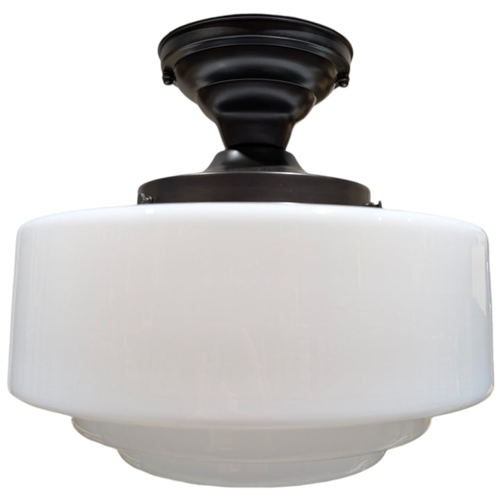 Mid Century Modern Glass Semi-Flush Standard Light (Several Finishes Available)