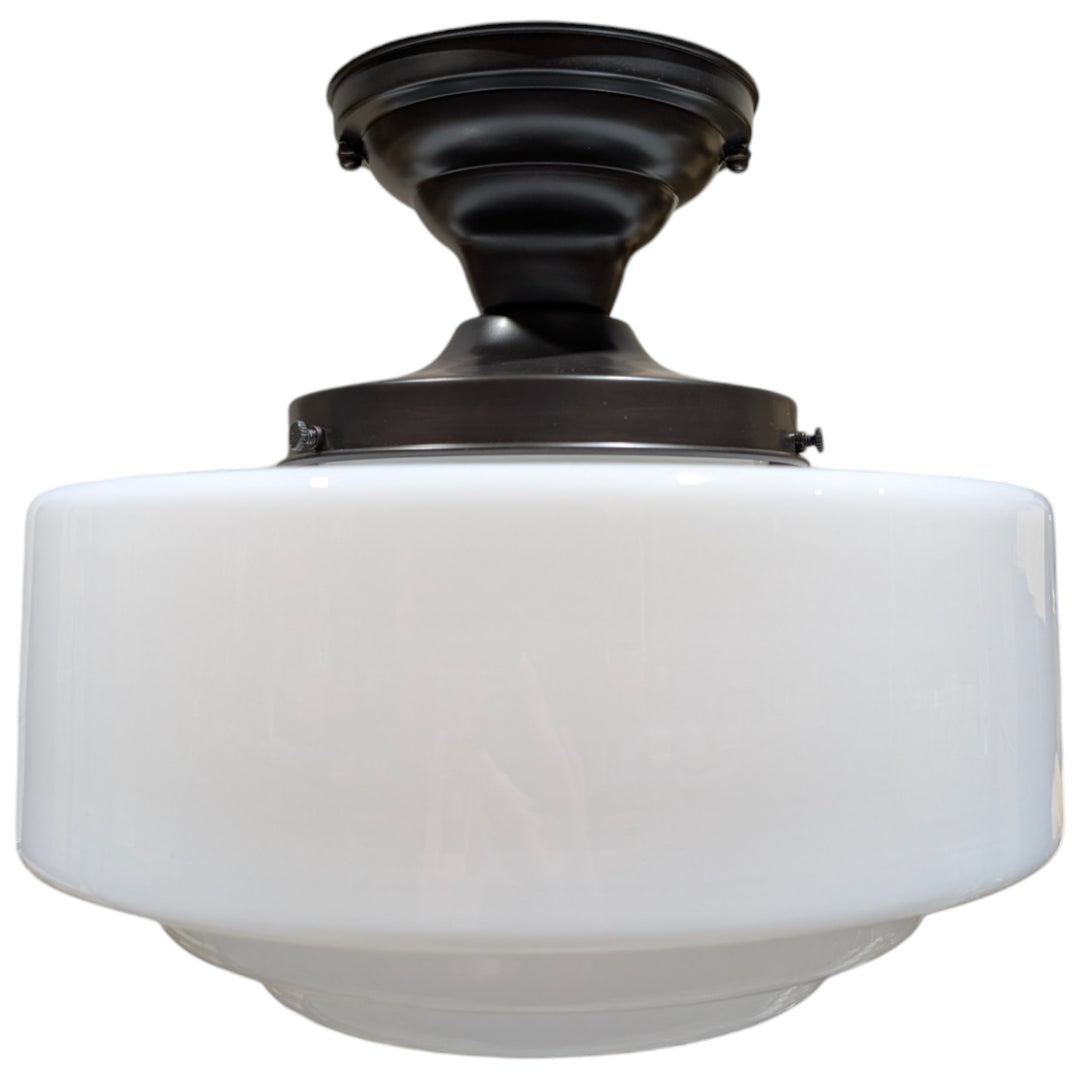 Mid Century Modern Glass Semi-Flush Standard Light (Several Finishes Available)