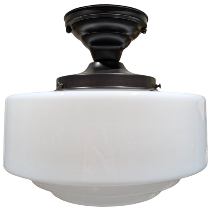 Mid Century Modern Glass Semi-Flush Standard Light (Several Finishes Available)