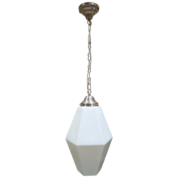 ##Antique Hardware## Geometric Faceted Glass Fancy Chain Light (Several Finishes Available)