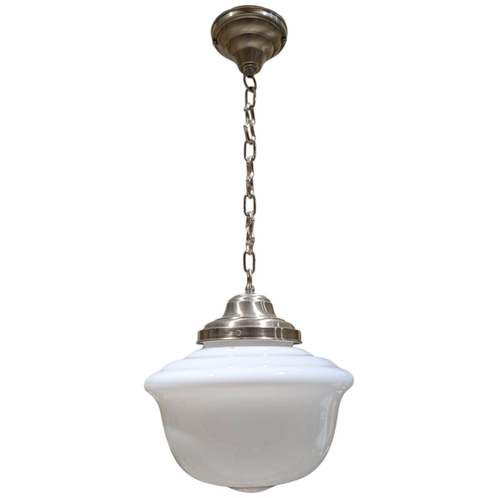 ##Antique Hardware## Classic Schoolhouse Glass Fancy Chain Light (Several Finishes Available)