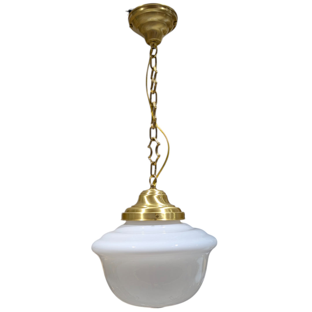 ##Antique Hardware## Classic Schoolhouse Glass Fancy Chain Light (Several Finishes Available)