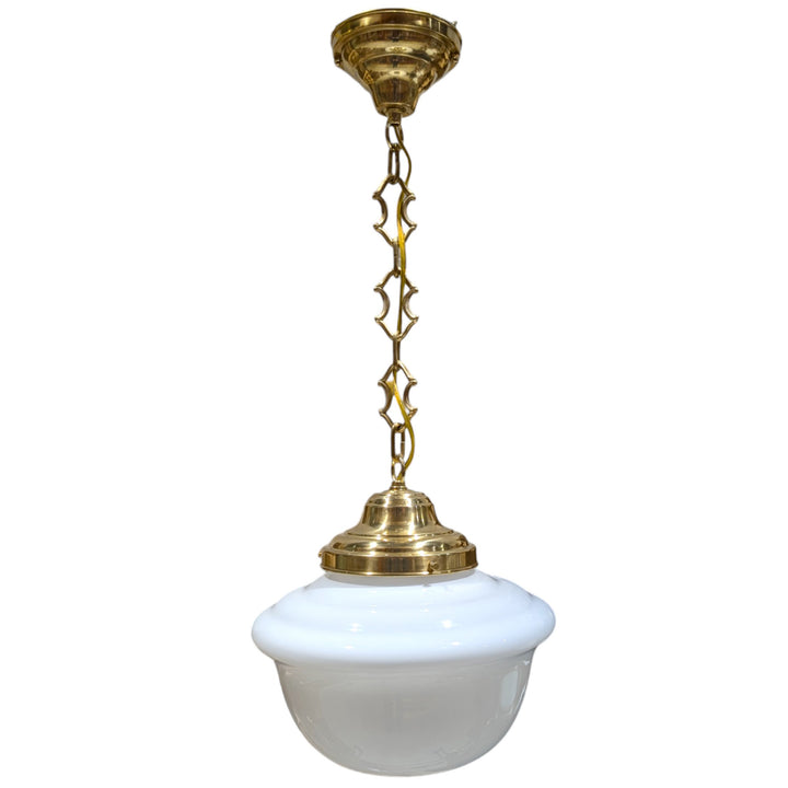 ##Antique Hardware## Classic Schoolhouse Glass Fancy Chain Light (Several Finishes Available)