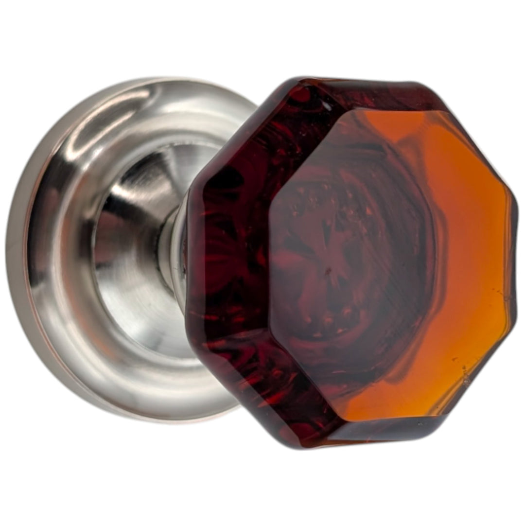 ##Antique Hardware## Magnifique™ Classic Door Set with Amber Glass Knobs (Several Finishes Available)