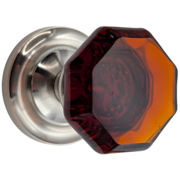 ##Antique Hardware## Magnifique™ Classic Door Set with Amber Glass Knobs (Several Finishes Available)