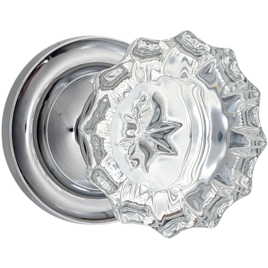 Magnifique® Classic Door Set with Crystal Fluted Knobs (Several Finishes Available)