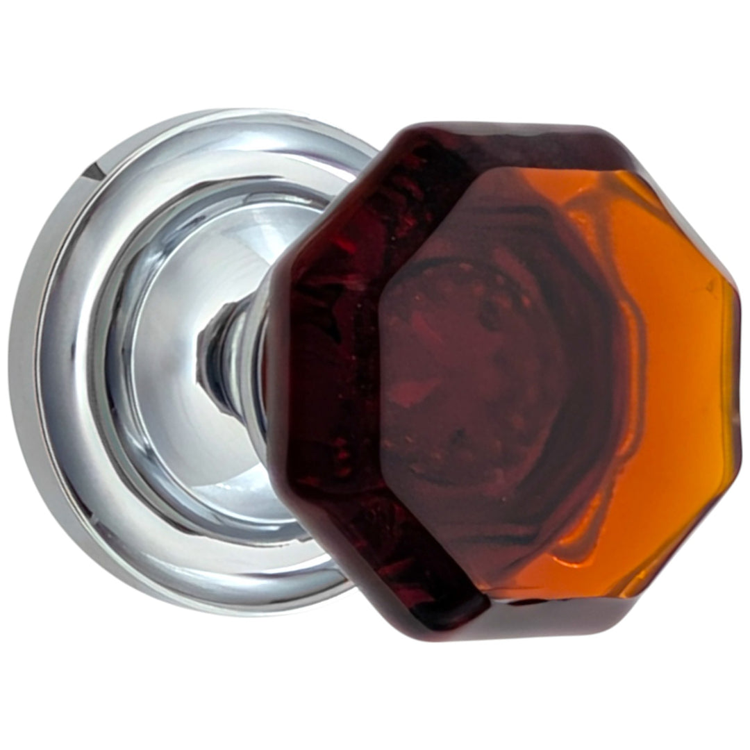 ##Antique Hardware## Magnifique™ Classic Door Set with Amber Glass Knobs (Several Finishes Available)