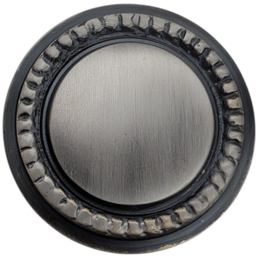 ##Antique Hardware## 1 1/4 Inch Solid Brass Beaded Round Cabinet & Furniture Knob