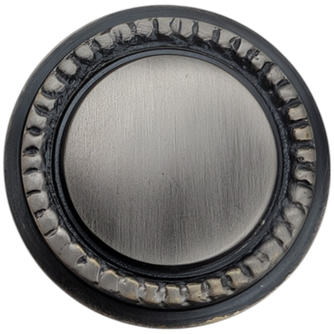 ##Antique Hardware## 1 1/4 Inch Solid Brass Beaded Round Cabinet & Furniture Knob