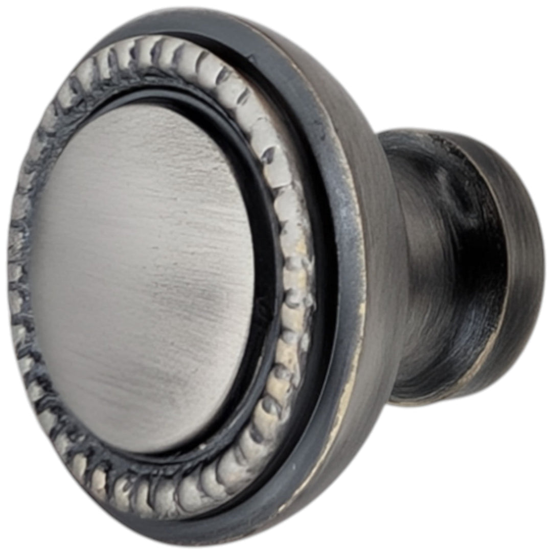 ##Antique Hardware## 1 1/4 Inch Solid Brass Beaded Round Cabinet & Furniture Knob