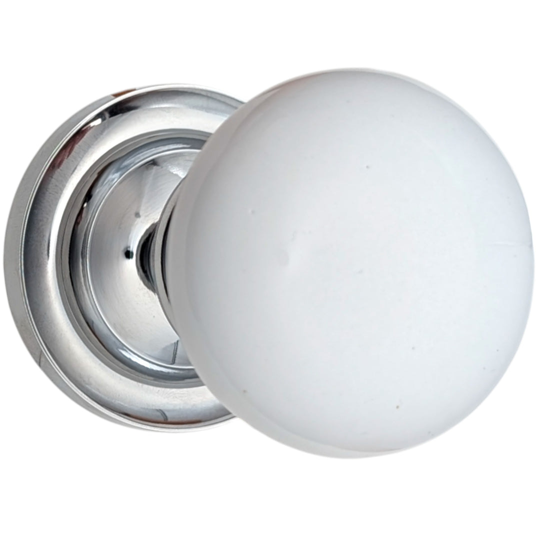 ##Antique Hardware## Magnifique™ Classic Door Set with White Porcelain Knobs (Several Finishes Available)