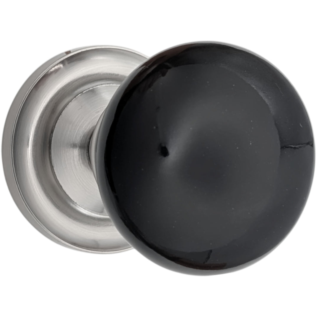 ##Antique Hardware## Magnifique™ Classic Door Set with Black Porcelain Knobs (Several Finishes Available)