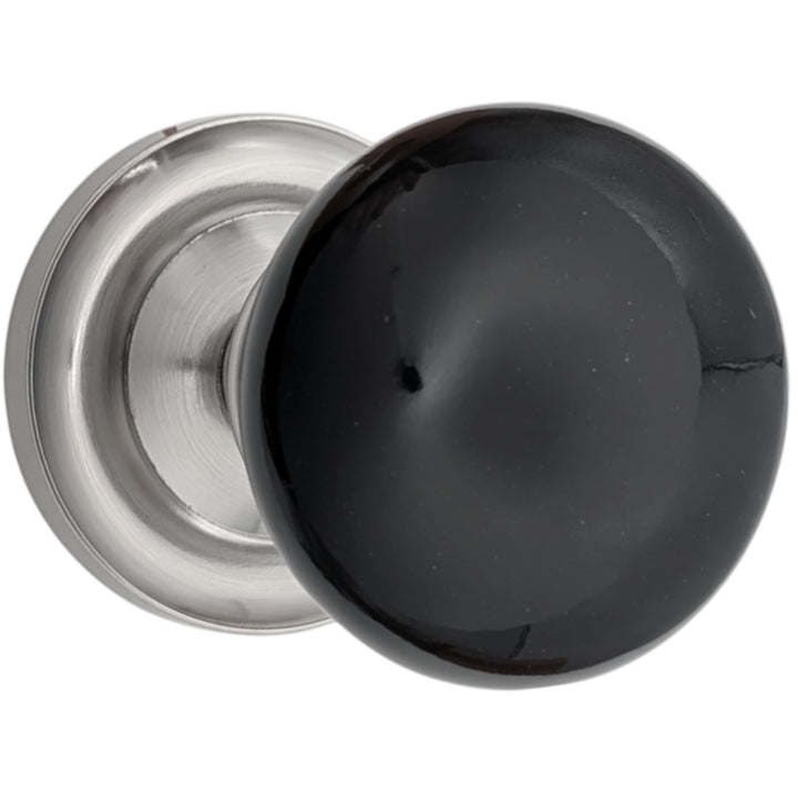##Antique Hardware## Magnifique™ Classic Door Set with Black Porcelain Knobs (Several Finishes Available)