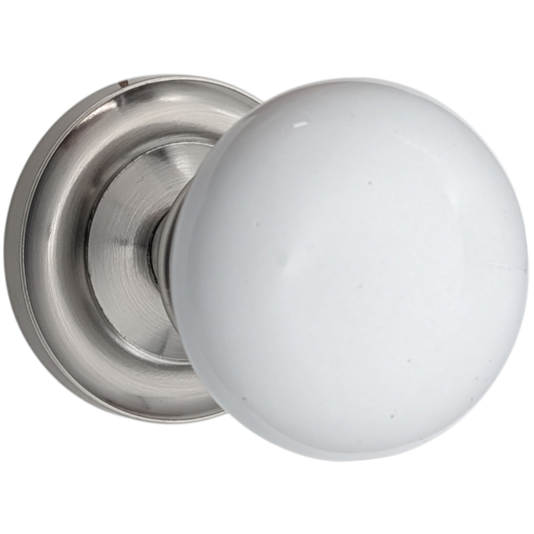 ##Antique Hardware## Magnifique™ Classic Door Set with White Porcelain Knobs (Several Finishes Available)