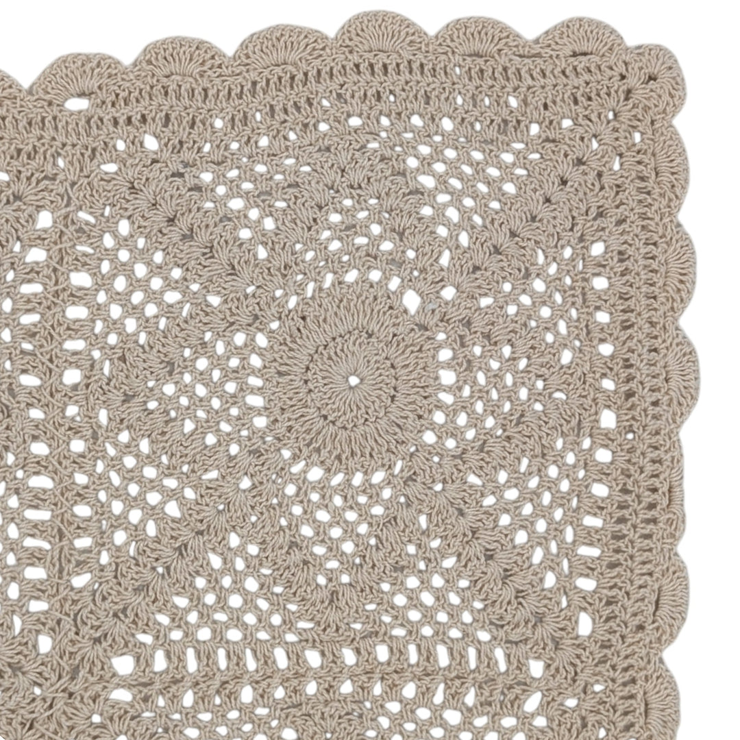 ##Antique Hardware## Handmade 100% Cotton Ivory Crochet Blanket – King Size