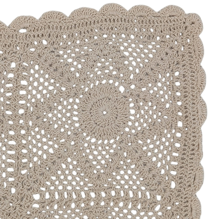 ##Antique Hardware## Handmade 100% Cotton Ivory Crochet Blanket – King Size
