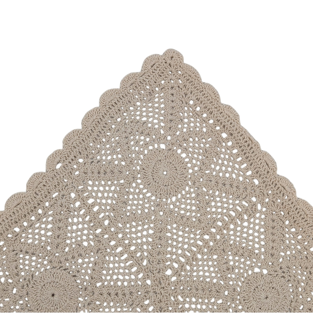 ##Antique Hardware## Handmade 100% Cotton Ivory Crochet Blanket – King Size