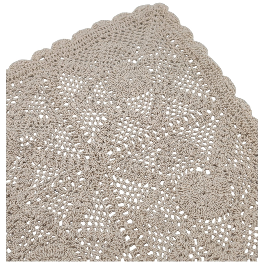 ##Antique Hardware## Handmade 100% Cotton Ivory Crochet Blanket – King Size