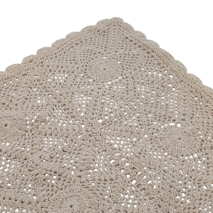 ##Antique Hardware## Handmade 100% Cotton Ivory Crochet Blanket – King Size