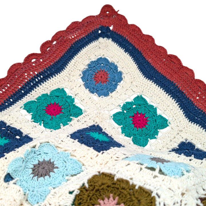 ##Antique Hardware## Handmade 100% Cotton Multi-Color Crochet Blanket – King Size