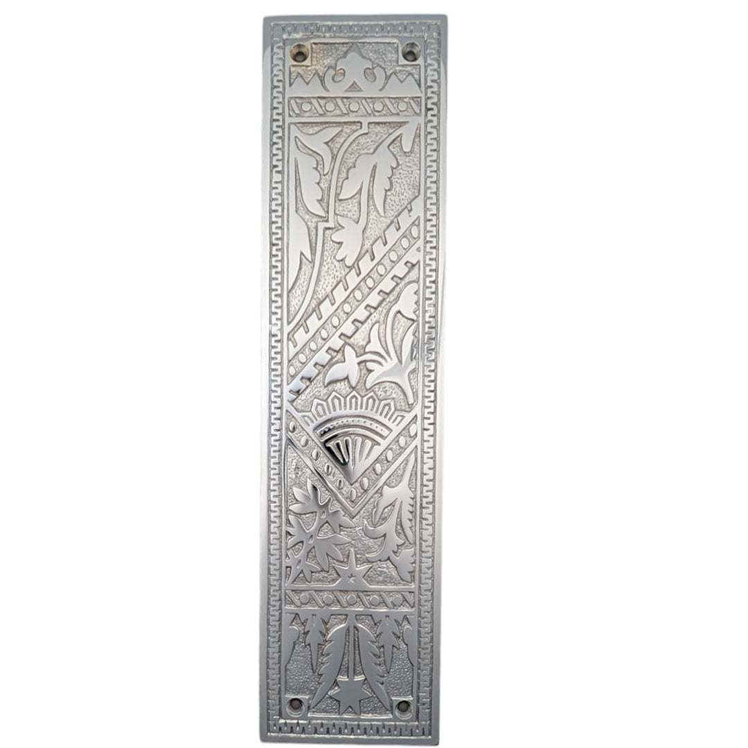 ##Antique Hardware## 12 inch Eastlake-Style Ornate Solid Brass Door Push Plate (Several Finishes Available)