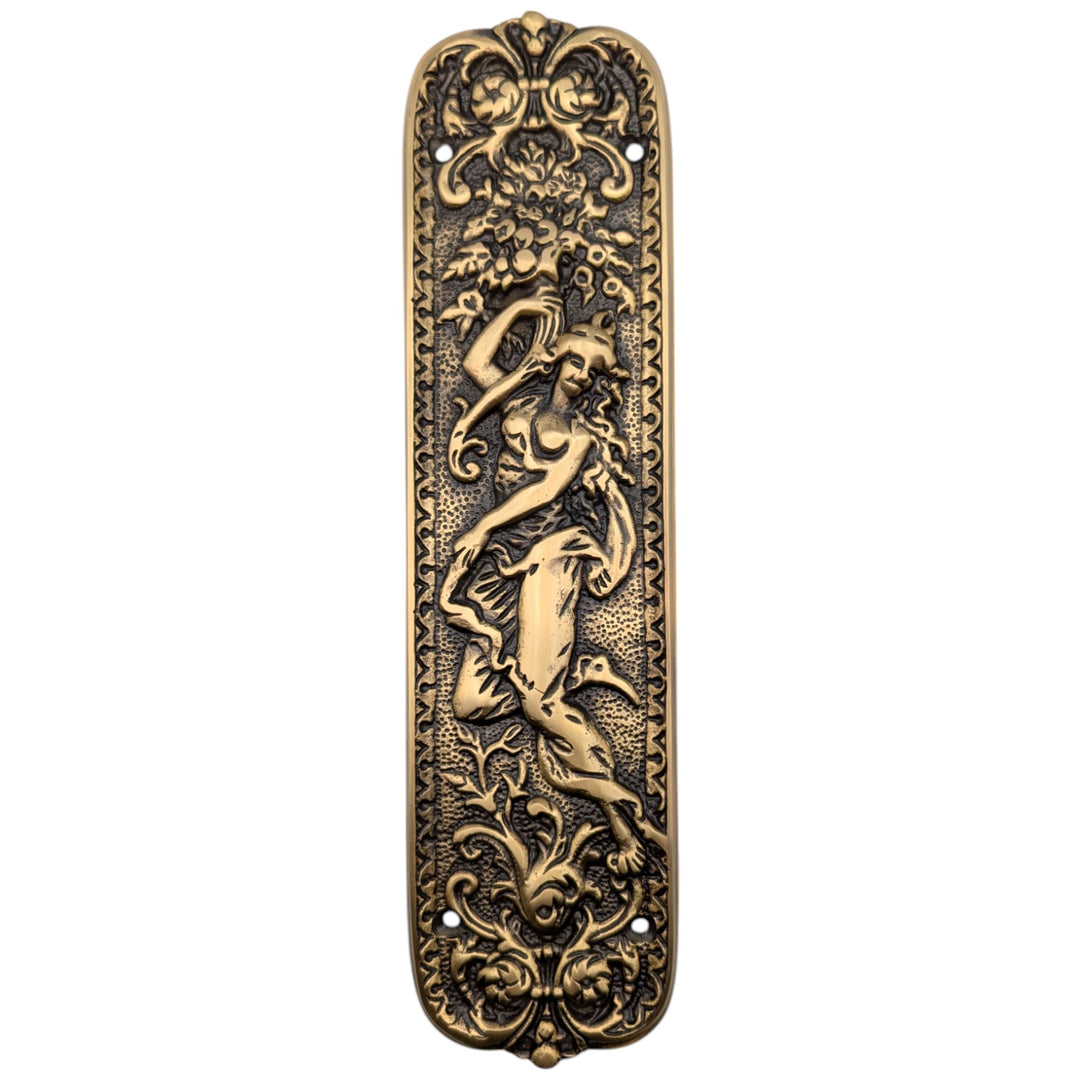 ##Antique Hardware## OPEN BOX 10 1/4 Inch Solid Brass Italianette Style Push Plate (Several Finishes Available)