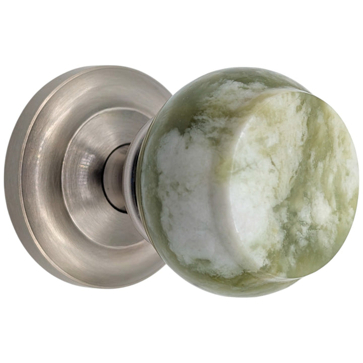 ##Antique Hardware## Magnifique™ Classic Door Set with Green Jade Knobs (Several Finishes Available)