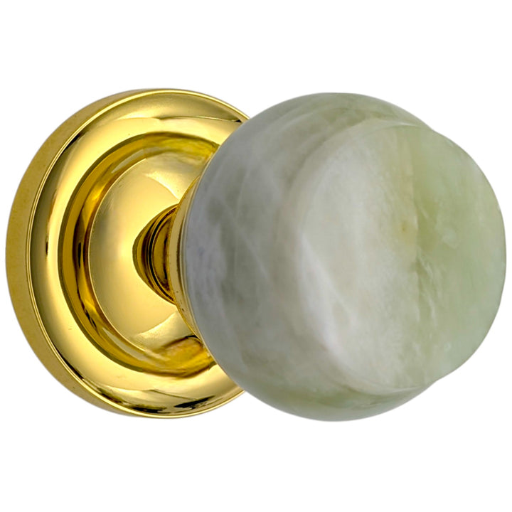 ##Antique Hardware## Magnifique™ Classic Door Set with Green Jade Knobs (Several Finishes Available)
