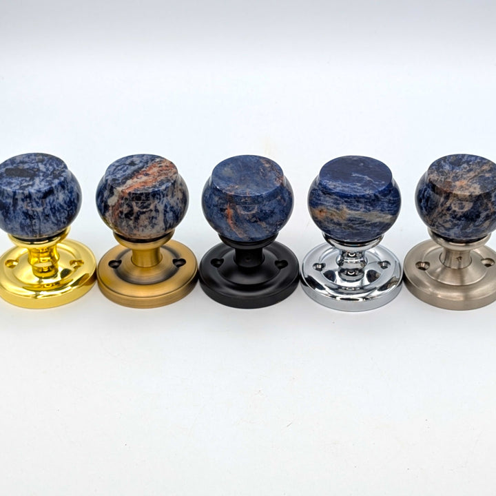 ##Antique Hardware## Magnifique™ Classic Door Set with Royal Blue Knobs (Several Finishes Available)