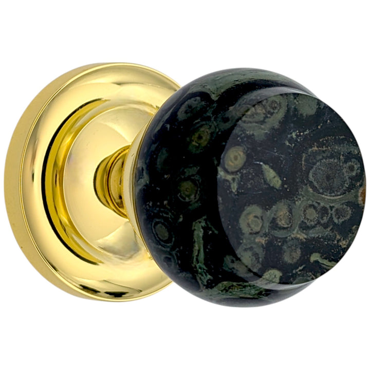 ##Antique Hardware## Magnifique™ Classic Door Set with Crocodile Jasper Knobs (Several Finishes Available)
