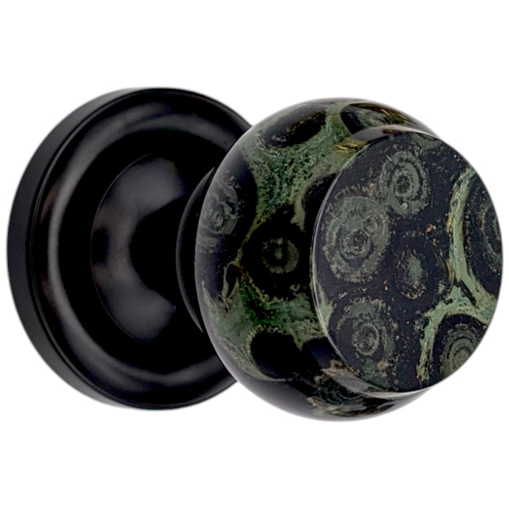 ##Antique Hardware## Magnifique™ Classic Door Set with Crocodile Jasper Knobs (Several Finishes Available)