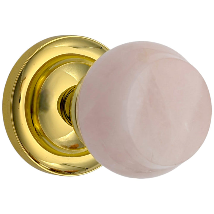 ##Antique Hardware## Magnifique™ Classic Door Set with Rose Quartz Knobs (Several Finishes Available)