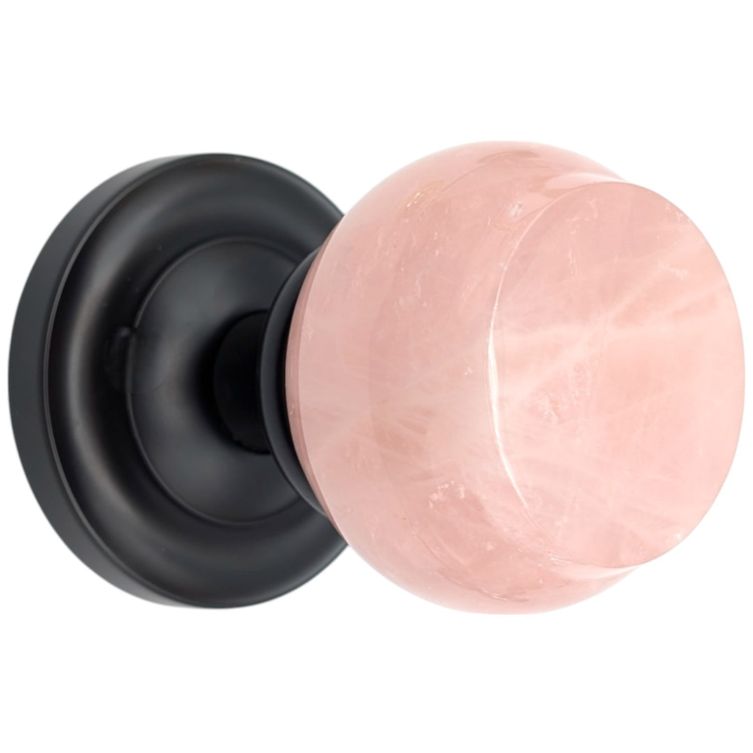 ##Antique Hardware## Magnifique™ Classic Door Set with Rose Quartz Knobs (Several Finishes Available)