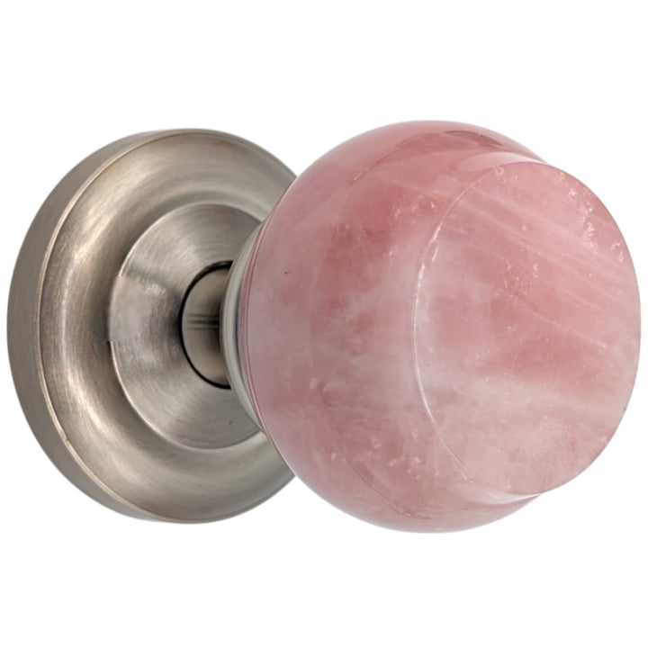 ##Antique Hardware## Magnifique™ Classic Door Set with Rose Quartz Knobs (Several Finishes Available)