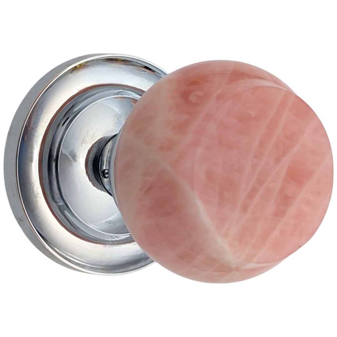 ##Antique Hardware## Magnifique™ Classic Door Set with Rose Quartz Knobs (Several Finishes Available)