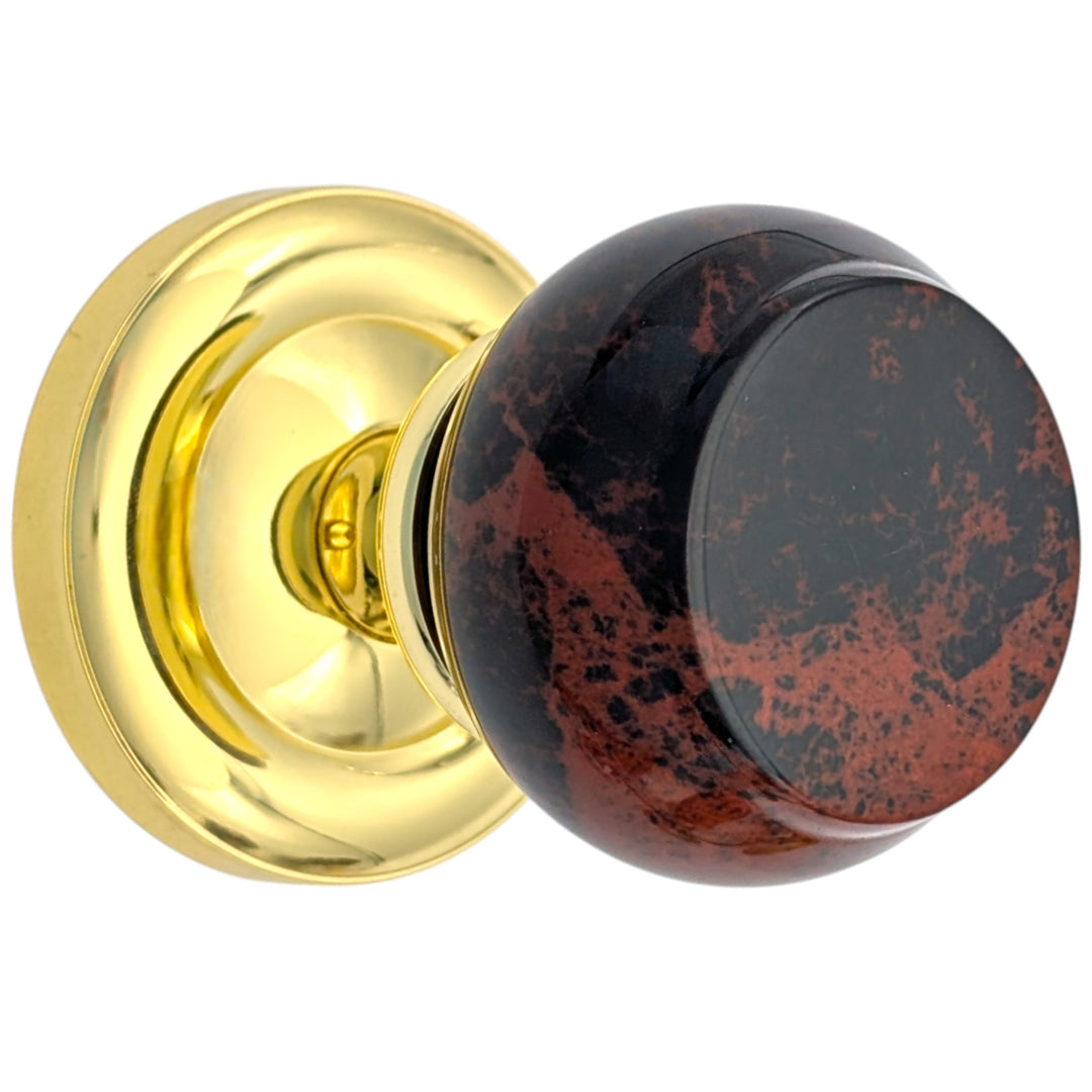 ##Antique Hardware## Magnifique™ Classic Door Set with Mahogany Obsidian Knobs (Several Finishes Available)