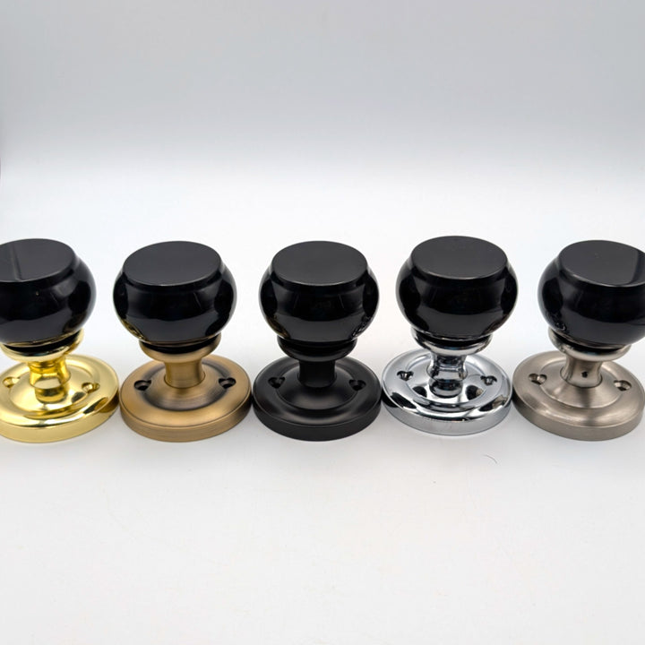 Magnifique™ Classic Door Set with Black Obsidian Knobs (Several Finishes Available)