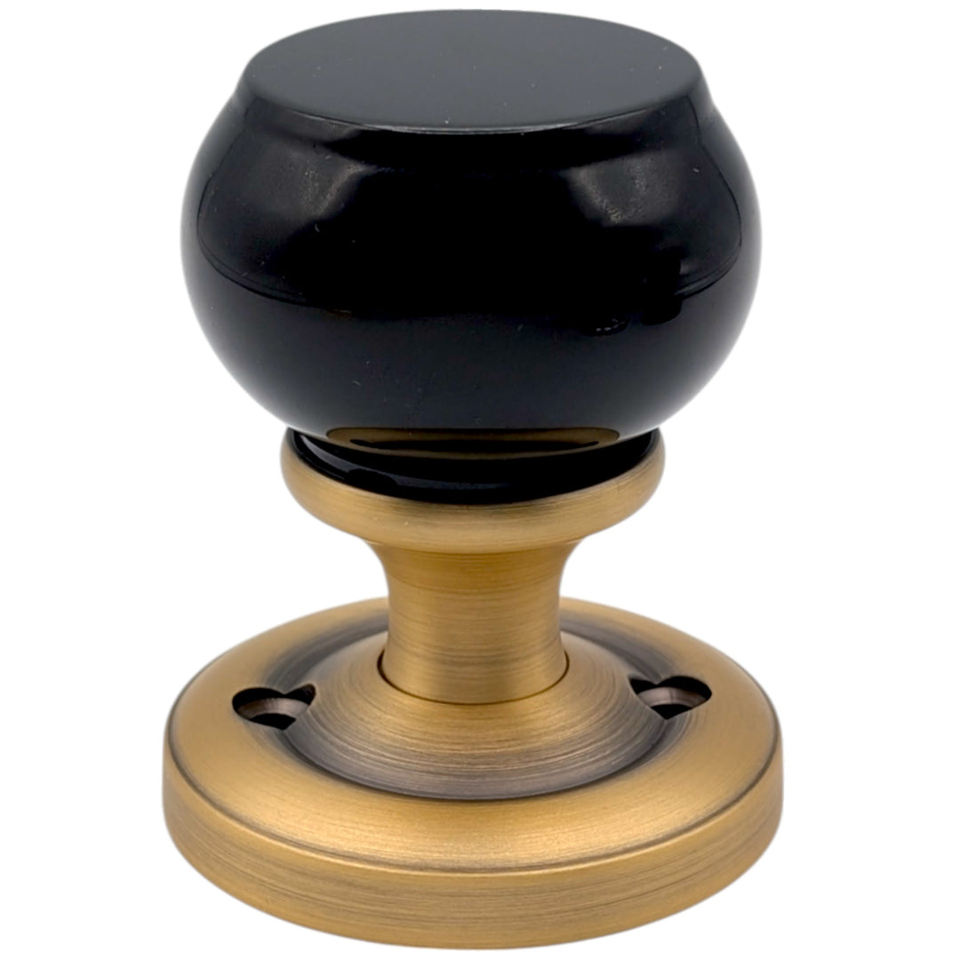 Magnifique™ Classic Door Set with Black Obsidian Knobs (Several Finishes Available)