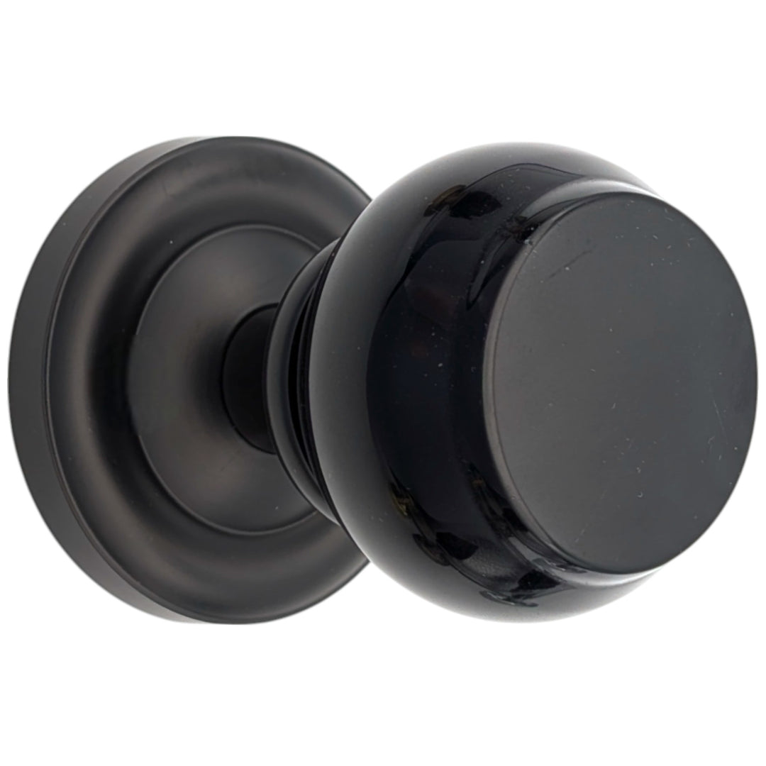 Magnifique™ Classic Door Set with Black Obsidian Knobs (Several Finishes Available)