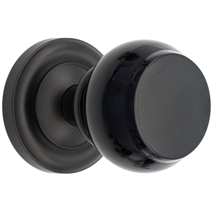 Magnifique™ Classic Door Set with Black Obsidian Knobs (Several Finishes Available)