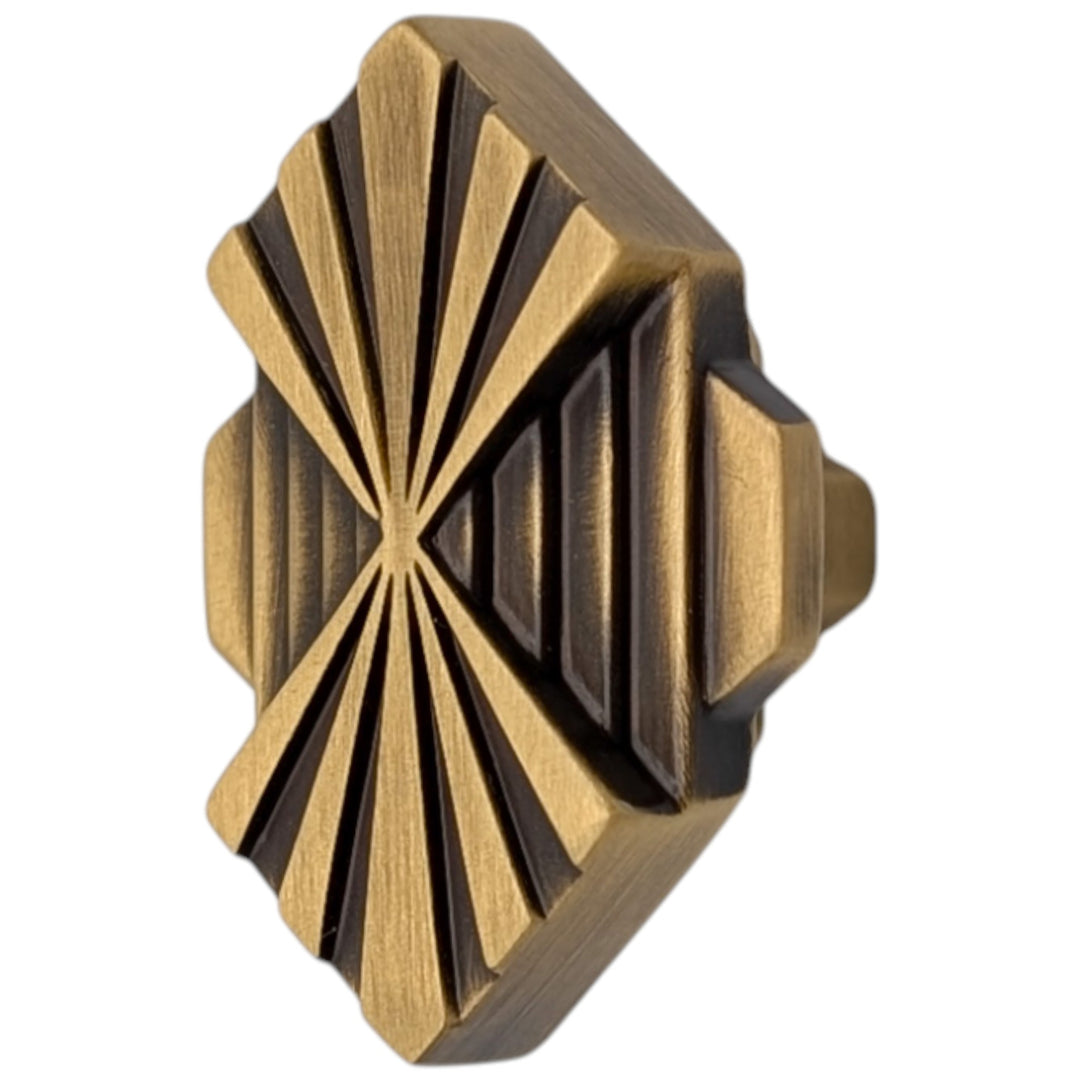 ##Antique Hardware## 1 1/2 inch Moderne Deco Cabinet Knob (Several Finishes Available)
