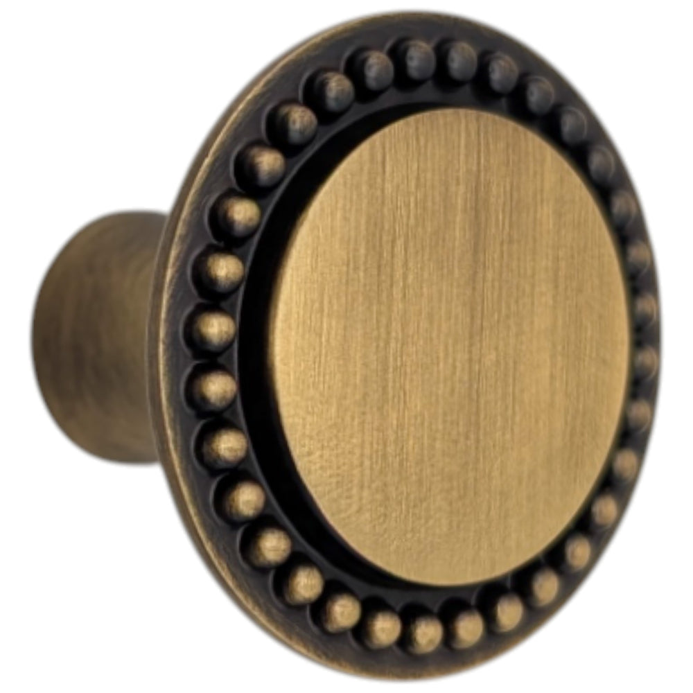 ##Antique Hardware## 1 1/2 inch Beaded Signature Cabinet Knob (Several Finishes Available)