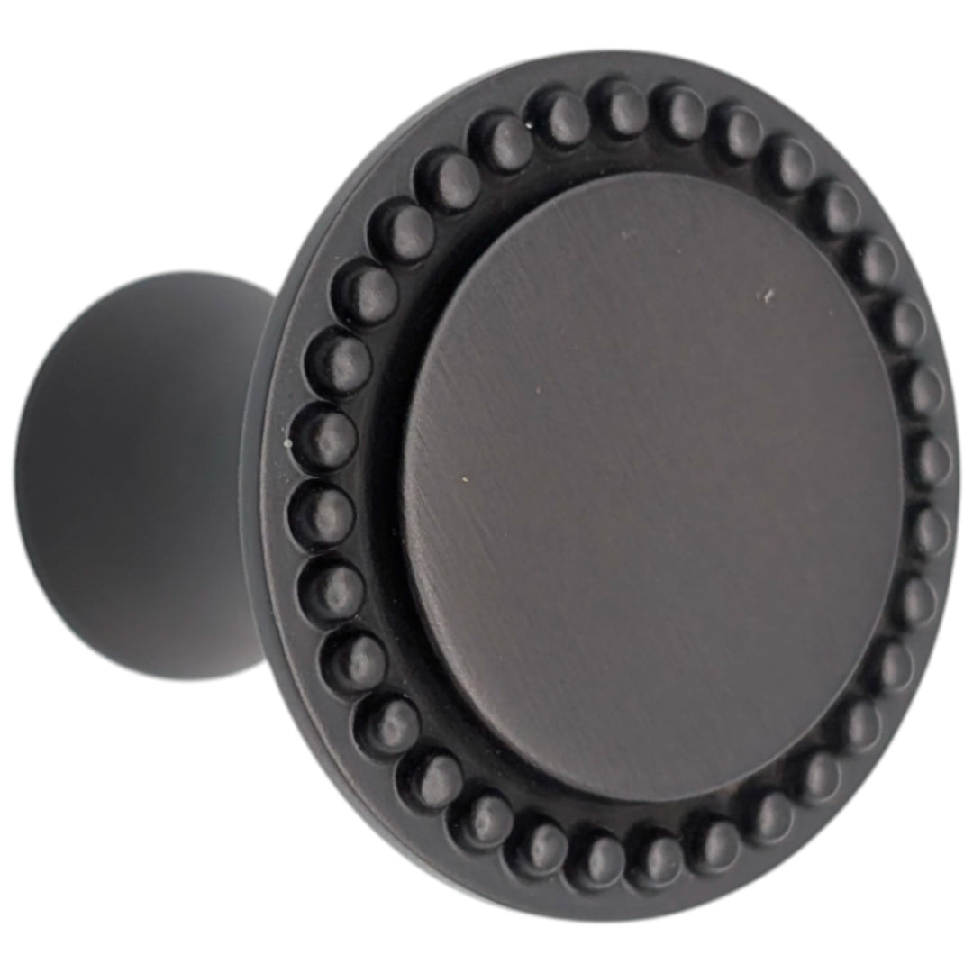##Antique Hardware## 1 1/4 inch Beaded Signature Cabinet Knob (Several Finishes Available)