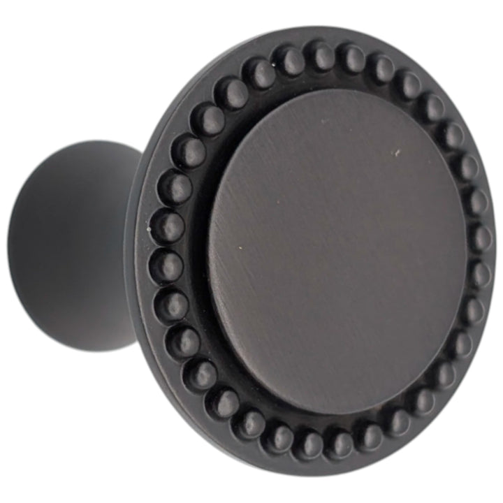 ##Antique Hardware## 1 1/4 inch Beaded Signature Cabinet Knob (Several Finishes Available)