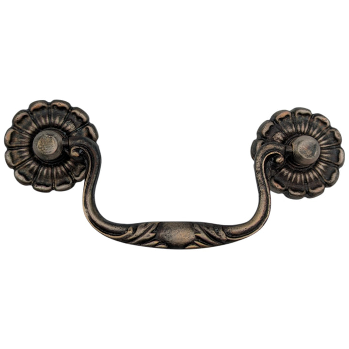 ##Antique Hardware## 4 1/4 Inch Floral Victorian Bail Pull (Antique Nickel Finish)