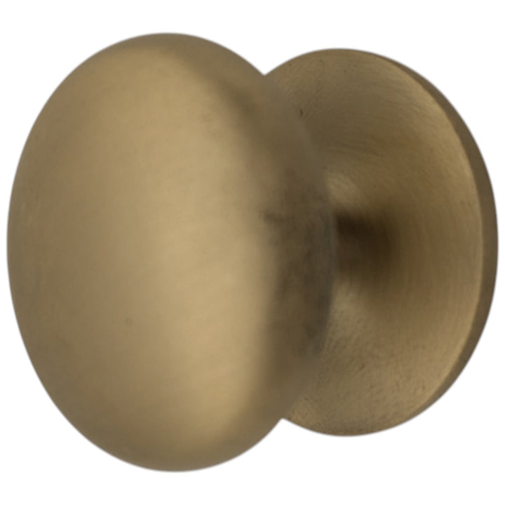 1 1/2 Inch Solid Brass Round Button Knob (Antique Brass)