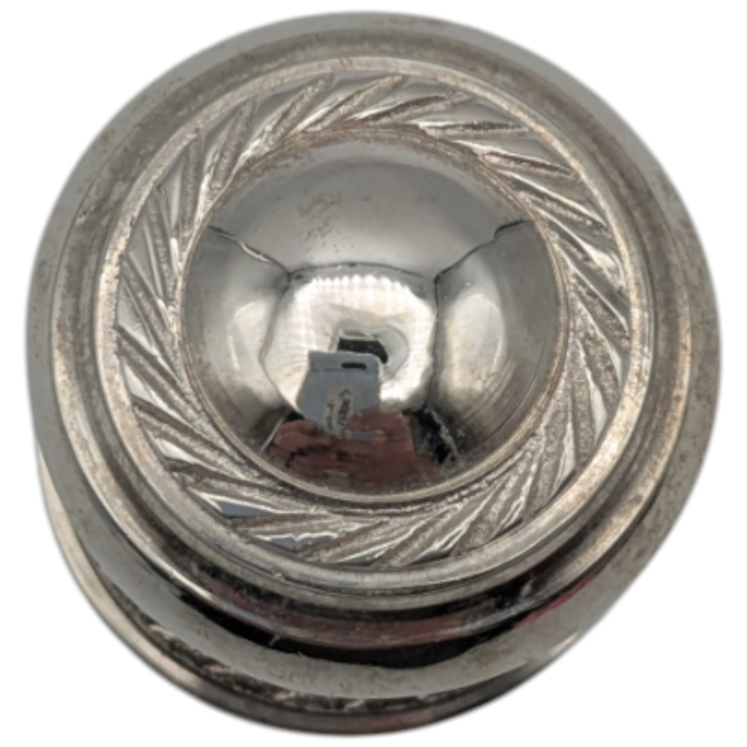 1 1/2 Inch Georgian Roped Cabinet Knob with Backplate (Polished Nickel)