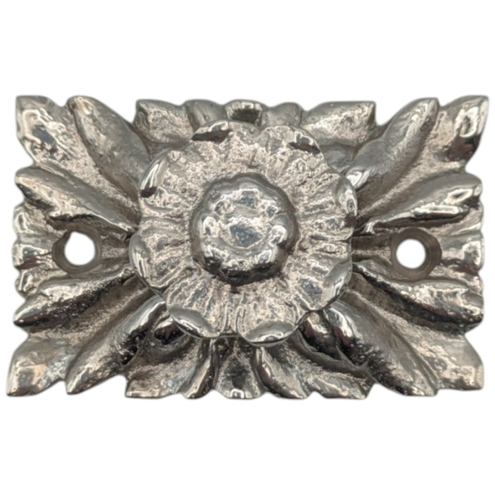 3 Inch Solid Brass Romanesque Floral Knob (Polished Nickel)