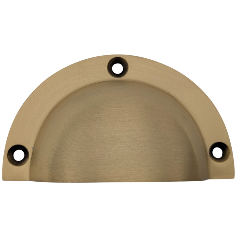 ##Antique Hardware## 3 1/2 Inch (3 Inch c-c) Solid Brass Traditional Cup Pull (Several Finishes Available)