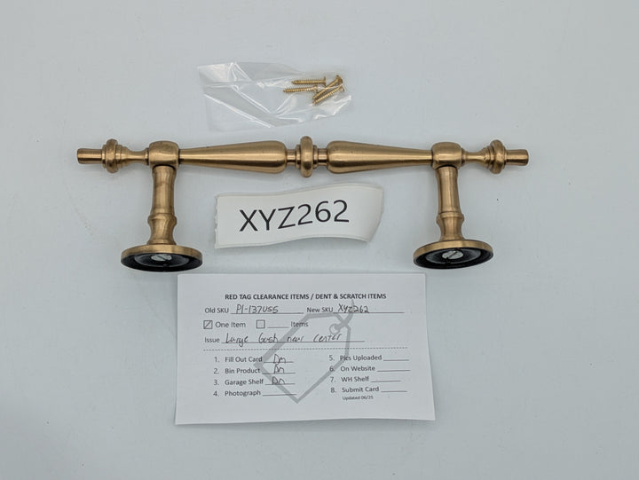 9 1/2 Inch Overall (6 Inch C-C) Solid Brass Plain Style Handle (Antique Brass Finish)